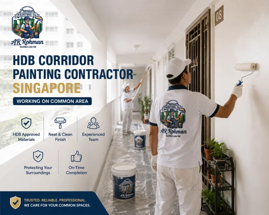 HDB corridor painting contractor Singapore working on common area