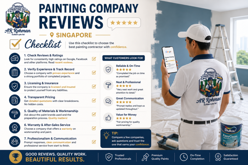 Painting company reviews Singapore checklist