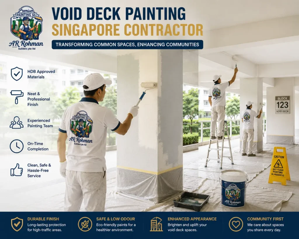 Void deck painting Singapore contractor at work